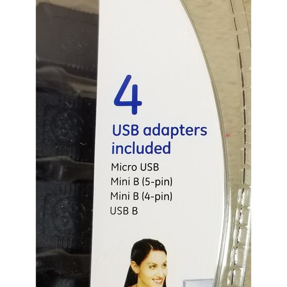 GE Multi Cable USB 2.0 Kit 4 USB Adapters 6 ft NEW Sealed Travel Bag Included - Picture 4 of 9